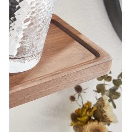 Walnut Wood Corner Storage Rack Bathroom Shelf Home Organization and Storage Rectangle Shelves