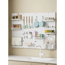 Pegboard Shelf Perforation-free Kitchen Bathroom Storage Rack Free Combination Wall-mounted Partition Home Wall Storage